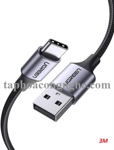 Ugreen 60408 3M màu xám đen cáp USB type C to A bọc nhôm chống nhiễu US288 30060408